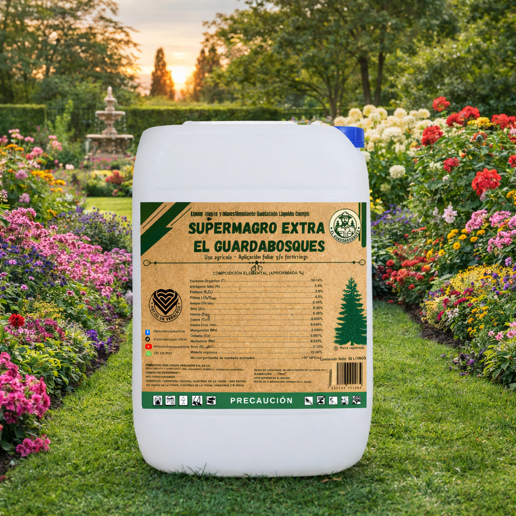 Supermagro Extra El Guardabosques Biofertilizante Orgánico para Mayor Floración, Cuajado y Rendimiento 20L