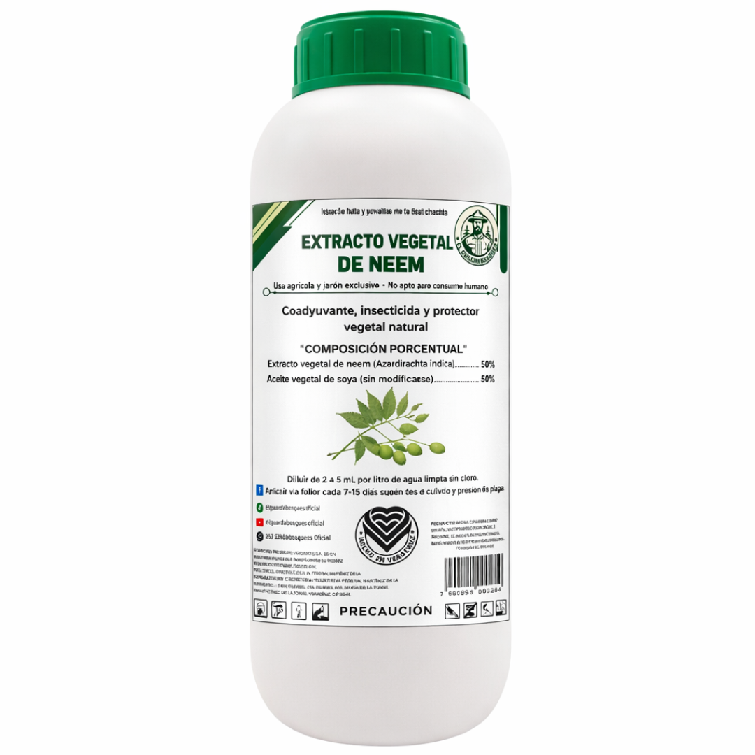 Extracto de Neem Concentrado | Repelente Natural y Coadyuvante Agrícola para Control de Plagas 1L