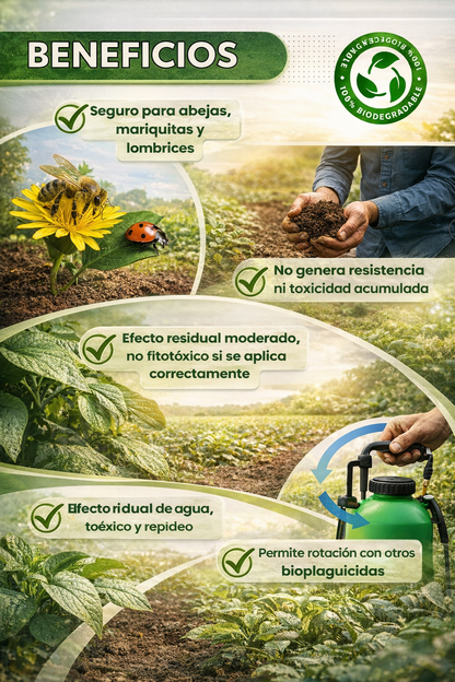 1L Jabón Verde Neem –Jabón Potásico insecticida y acaricida natural de amplio espectro