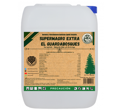 Supermagro Extra El Guardabosques Biofertilizante Orgánico para Mayor Floración, Cuajado y Rendimiento 20L