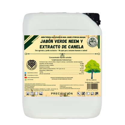 4L Jabón Verde Neem –Jabón Potásico insecticida y acaricida natural de amplio espectro