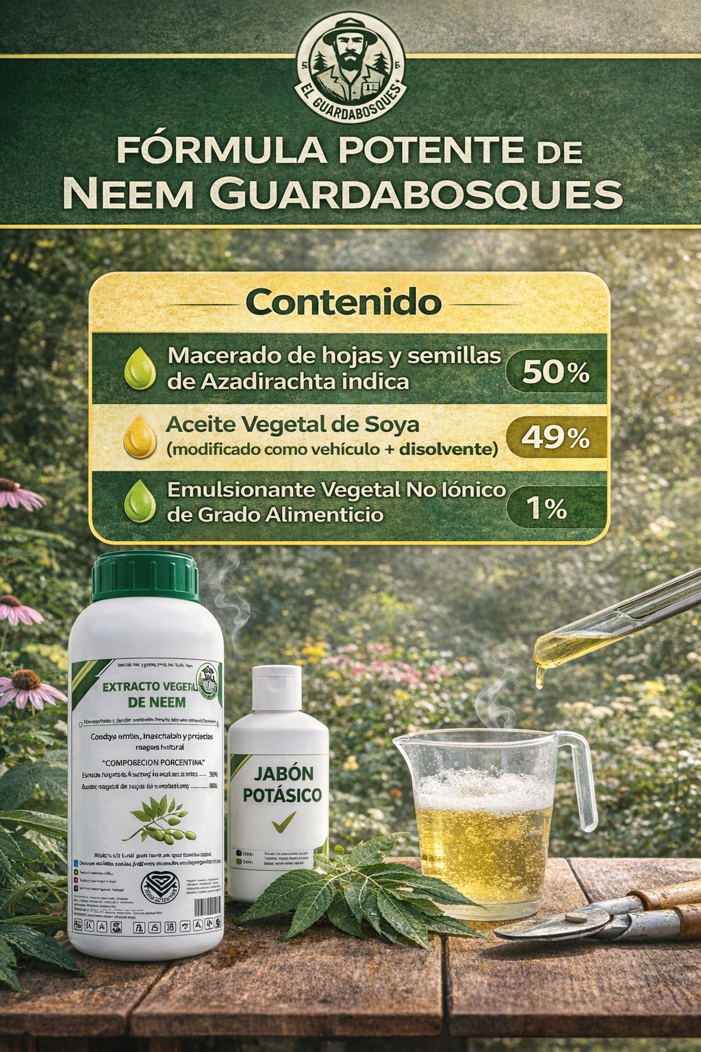 Extracto de Neem Concentrado | Repelente Natural y Coadyuvante Agrícola para Control de Plagas 20L