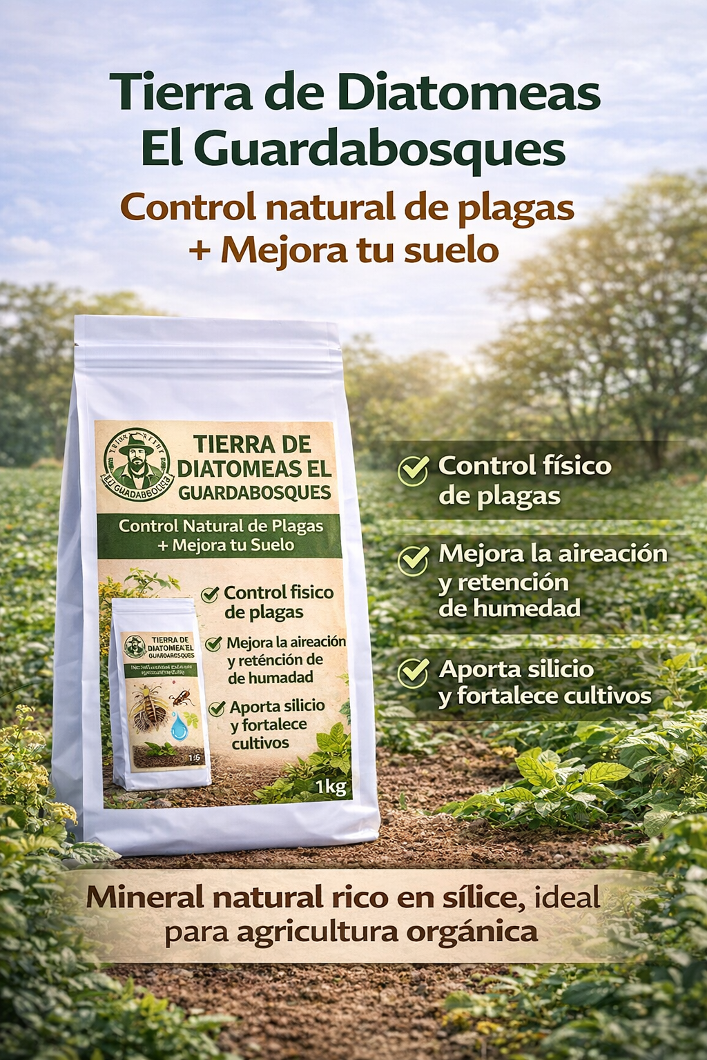 Tierra de Diatomeas – Enmienda mineral natural para mejorar suelos, controlar plagas y aportar silicio