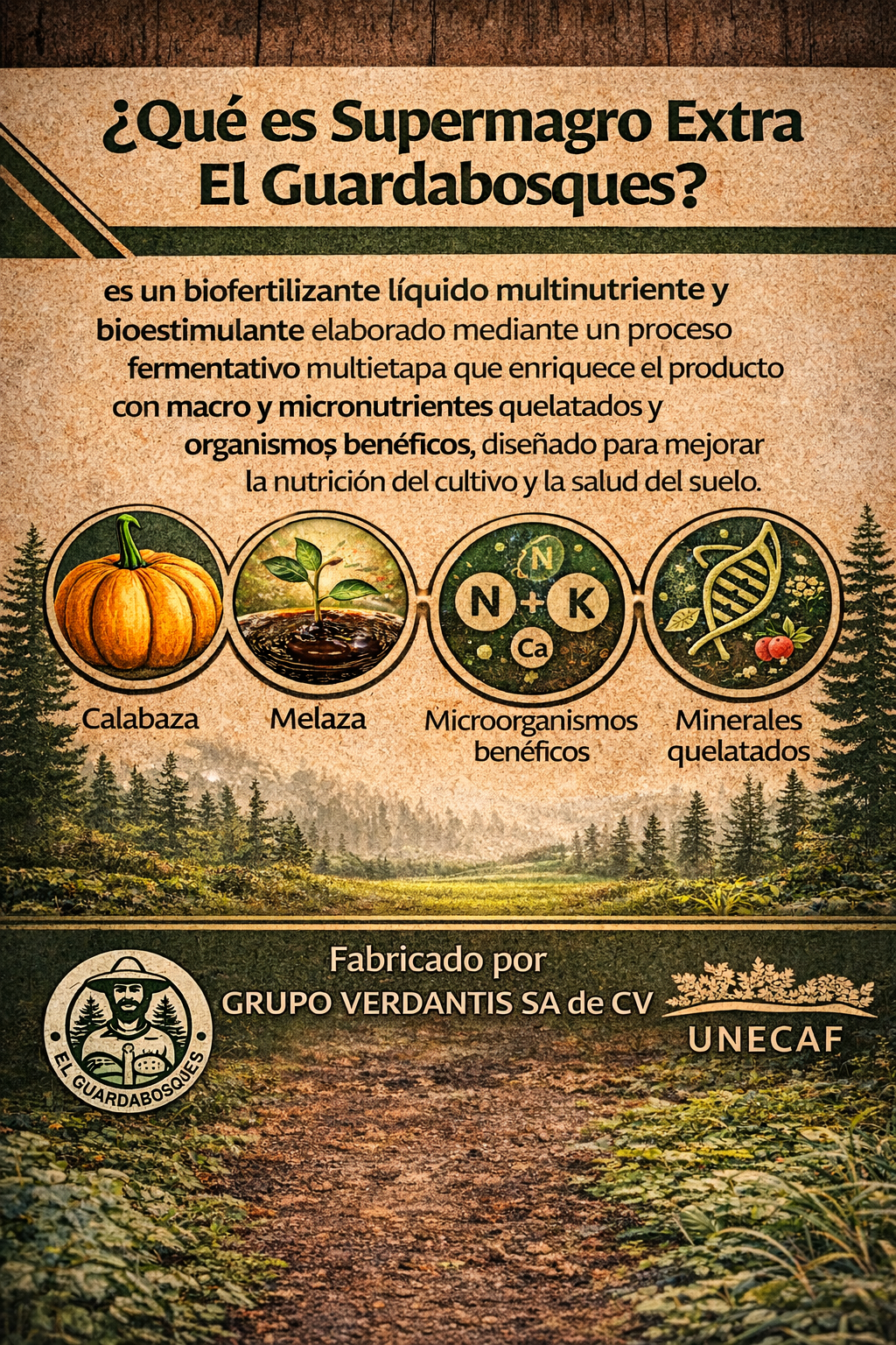 Supermagro Extra El Guardabosques Biofertilizante Orgánico para Mayor Floración, Cuajado y Rendimiento 20L